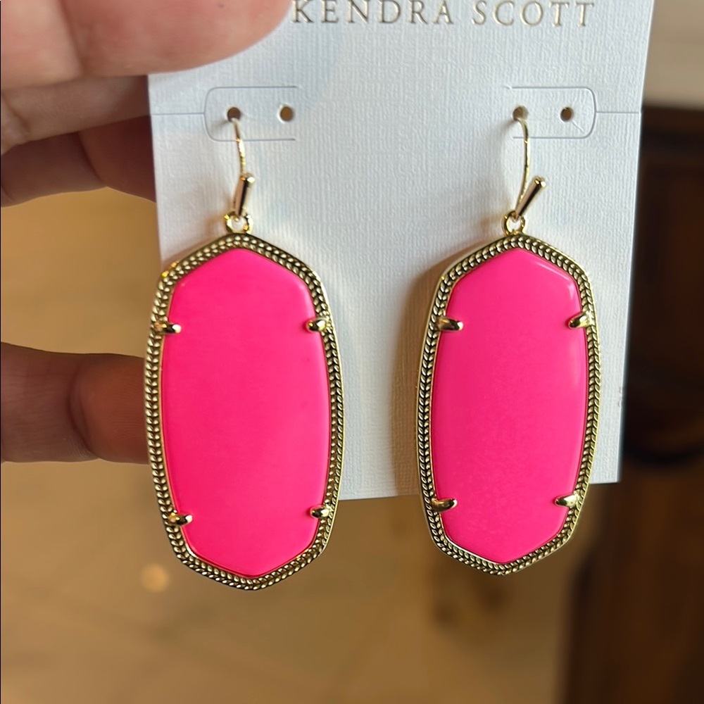 Kendra Scott Neon Pink Statement Earrings